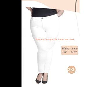 Black Hybrid & Company Stretch Comfy Skinny Leg Work Casual Pants Size 3X